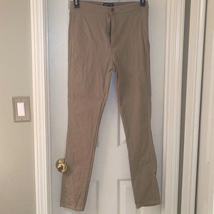 Khaki stretch skinny pants